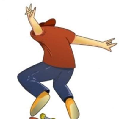 Niño practicando skateboard Niño practicando skateboard