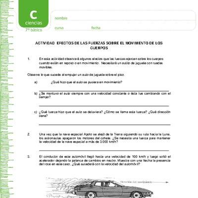 Efectos de las fuerzas sobre el movimiento de los cuerpos Efectos de las fuerzas sobre el movimiento de los cuerpos