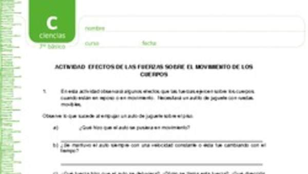 Efectos de las fuerzas sobre el movimiento de los cuerpos Efectos de las fuerzas sobre el movimiento de los cuerpos