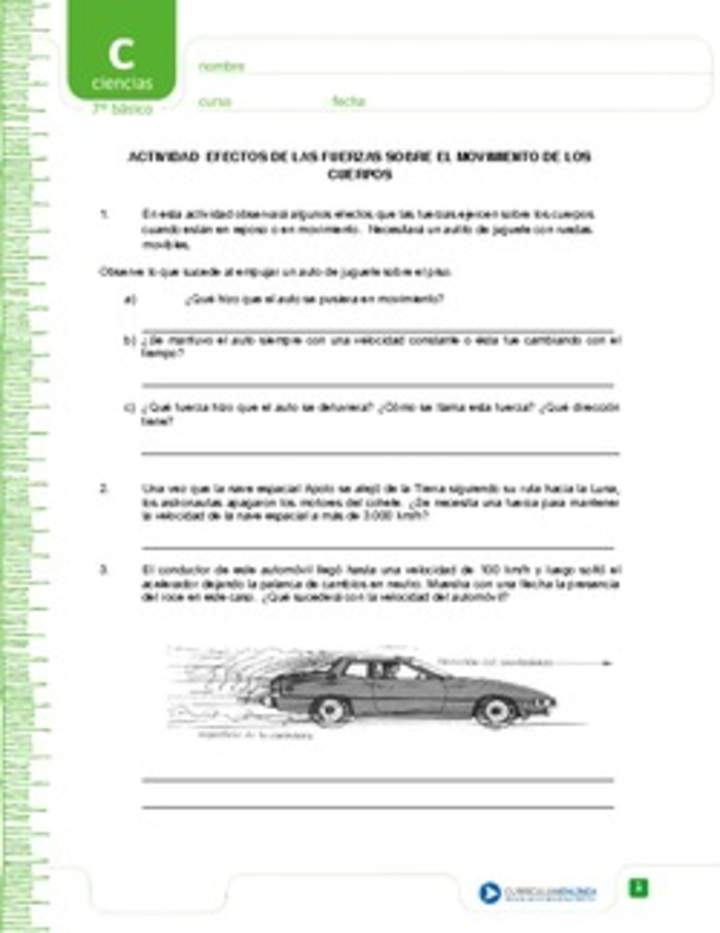 Efectos de las fuerzas sobre el movimiento de los cuerpos Efectos de las fuerzas sobre el movimiento de los cuerpos