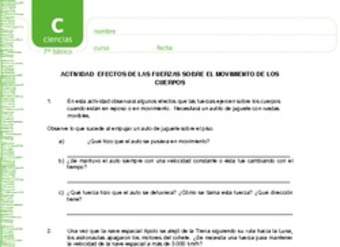 Efectos de las fuerzas sobre el movimiento de los cuerpos Efectos de las fuerzas sobre el movimiento de los cuerpos