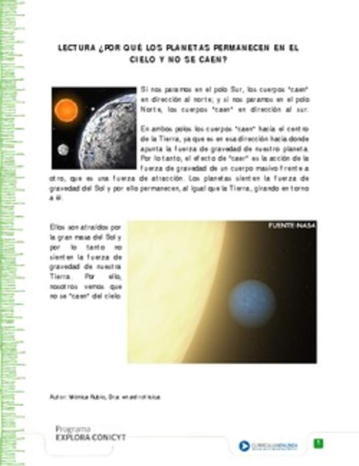 ¿Por qué los planetas permanecen en el cielo y no se caen? ¿Por qué los planetas permanecen en el cielo y no se caen?