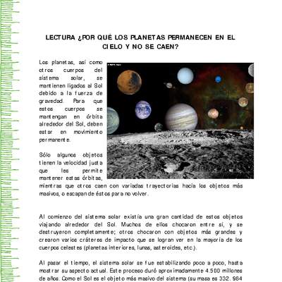¿Por qué los planetas permanecen en el cielo y no se caen II? ¿Por qué los planetas permanecen en el cielo y no se caen II?