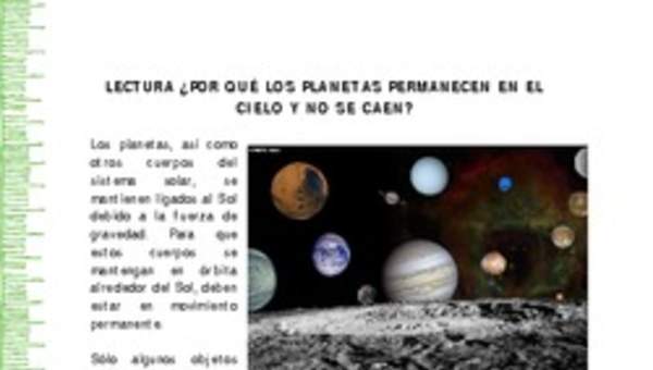 ¿Por qué los planetas permanecen en el cielo y no se caen II? ¿Por qué los planetas permanecen en el cielo y no se caen II?