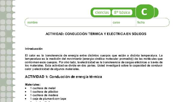 Conducción térmica y eléctrica en sólidos Conducción térmica y eléctrica en sólidos