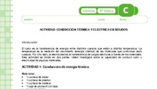 Conducción térmica y eléctrica en sólidos Conducción térmica y eléctrica en sólidos