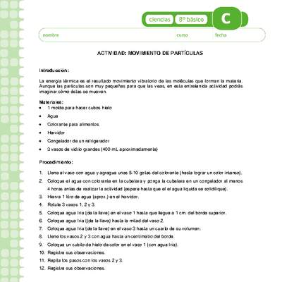 Movimiento de partículas Movimiento de partículas