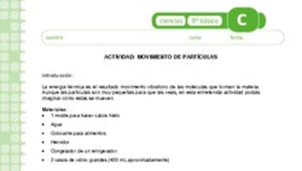 Movimiento de partículas Movimiento de partículas