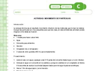 Movimiento de partículas Movimiento de partículas