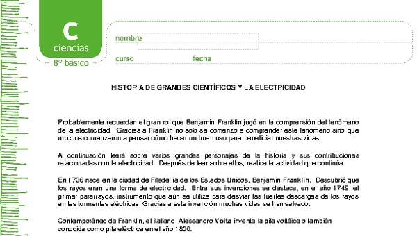 Historia de grandes científicos y la electricidad Historia de grandes científicos y la electricidad