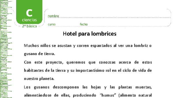 Hotel para lombrices Hotel para lombrices