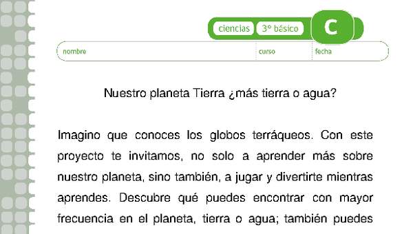 Nuestro planeta Tierra ¿mas tierra o agua Nuestro planeta Tierra ¿mas tierra o agua