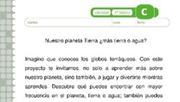 Nuestro planeta Tierra ¿mas tierra o agua Nuestro planeta Tierra ¿mas tierra o agua