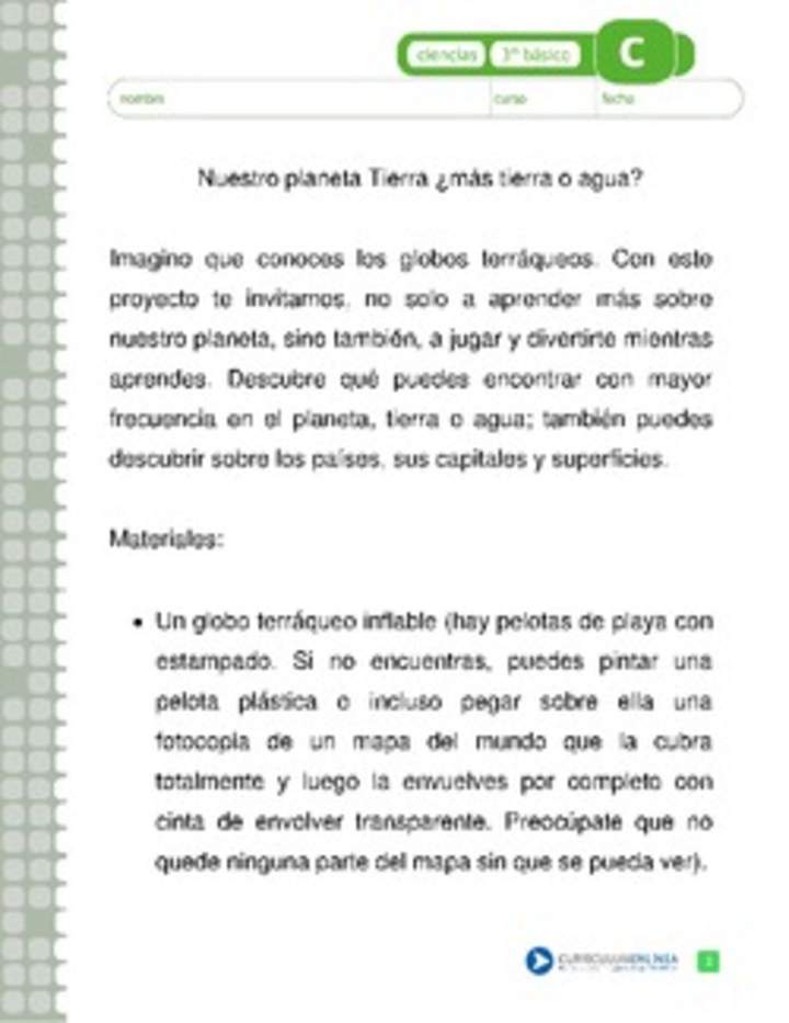 Nuestro planeta Tierra ¿mas tierra o agua Nuestro planeta Tierra ¿mas tierra o agua