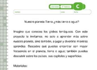 Nuestro planeta Tierra ¿mas tierra o agua Nuestro planeta Tierra ¿mas tierra o agua