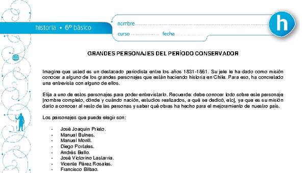 Grandes personajes de periodo conservador Grandes personajes de periodo conservador