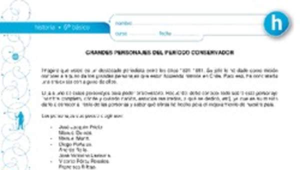 Grandes personajes de periodo conservador Grandes personajes de periodo conservador