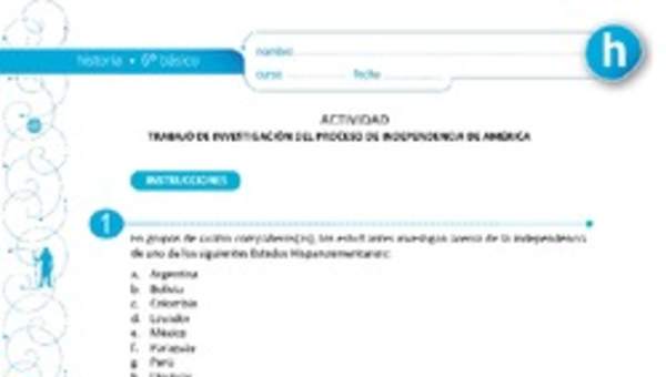 Trabajo de investigación del proceso de independencia de América Trabajo de investigación del proceso de independencia de América