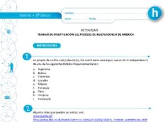 Trabajo de investigación del proceso de independencia de América Trabajo de investigación del proceso de independencia de América