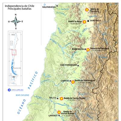 Independencia de Chile. Principales batallas Independencia de Chile. Principales batallas