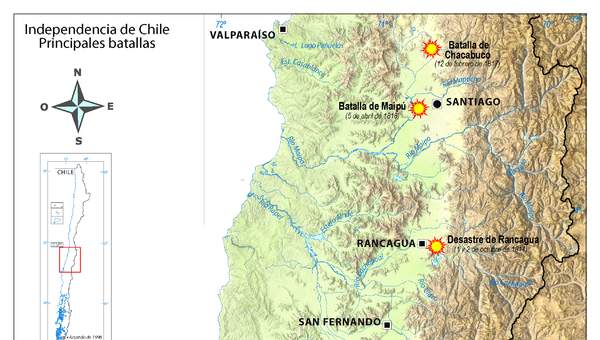 Independencia de Chile. Principales batallas Independencia de Chile. Principales batallas