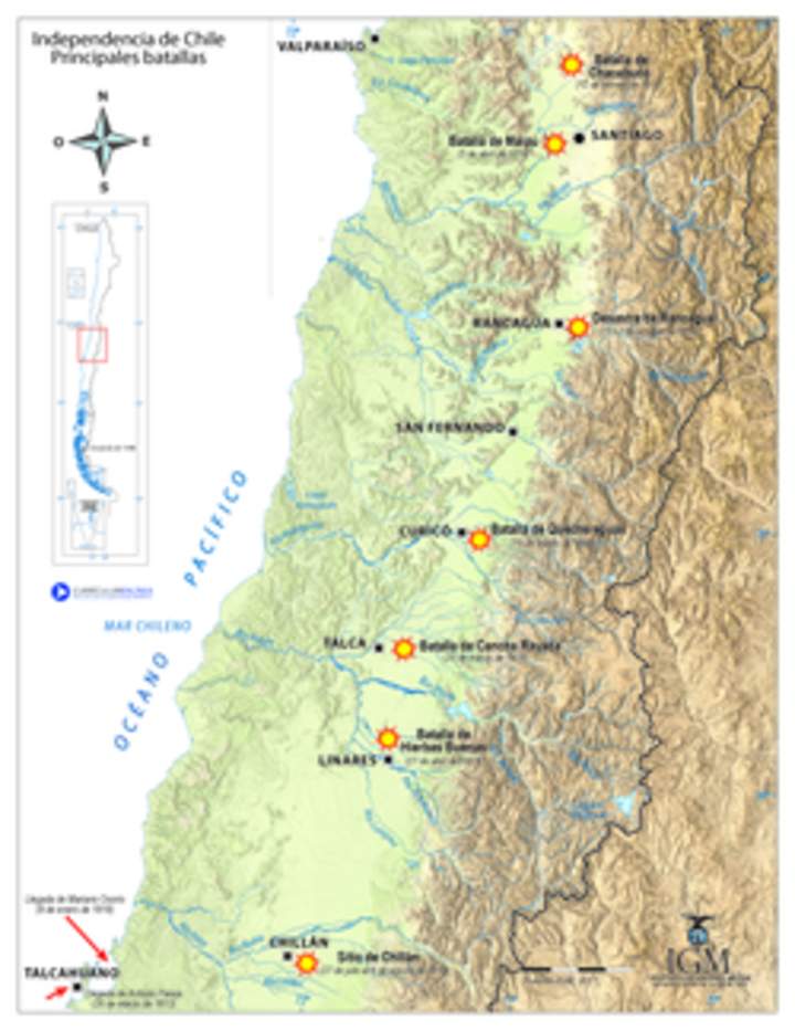 Independencia de Chile. Principales batallas Independencia de Chile. Principales batallas