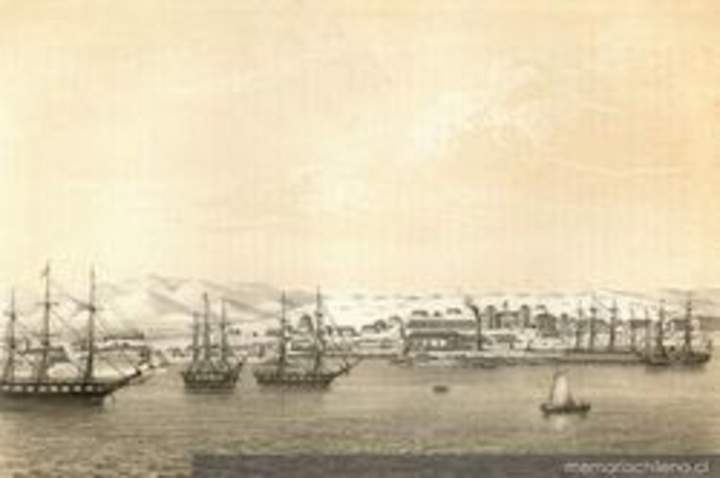 Puerto de Caldera en 1850 Puerto de Caldera en 1850