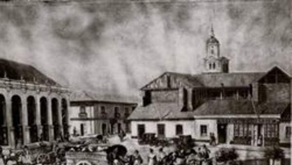 Plaza de Armas de Santiago en el siglo XIX Plaza de Armas de Santiago en el siglo XIX