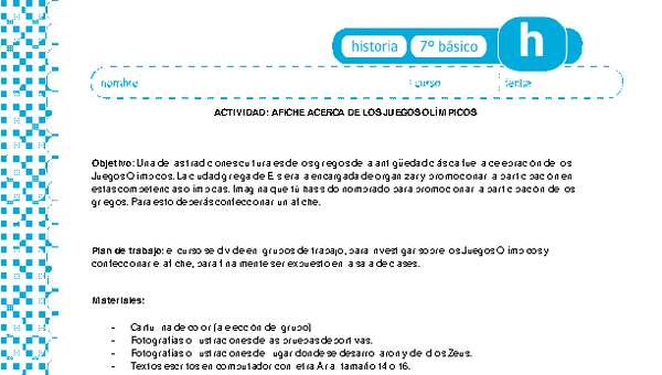 Afiche acerca de los Juegos Olímpicos Afiche acerca de los Juegos Olímpicos