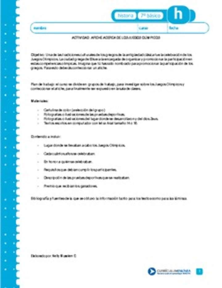 Afiche acerca de los Juegos Olímpicos Afiche acerca de los Juegos Olímpicos