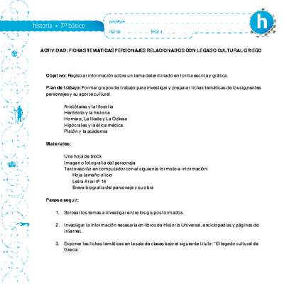 Fichas temáticas personajes relacionados con el legado cultural Fichas temáticas personajes relacionados con el legado cultural