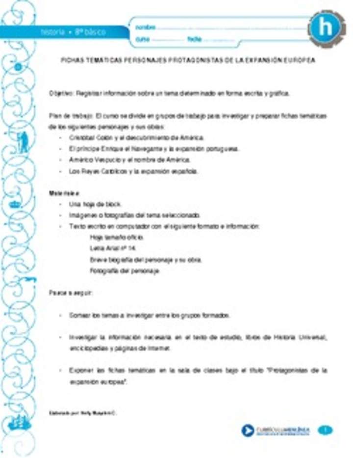 Fichas expansión europea Fichas expansión europea