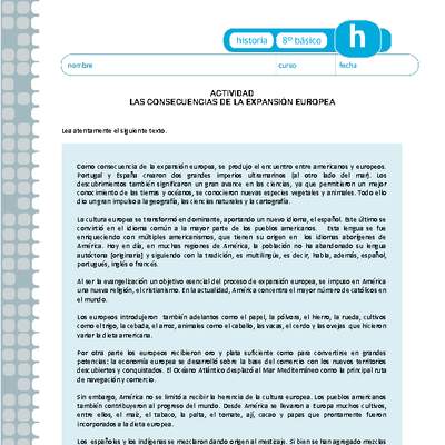 Las consecuencias de la expansión europea Las consecuencias de la expansión europea