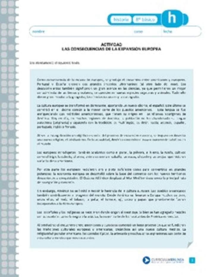 Las consecuencias de la expansión europea Las consecuencias de la expansión europea