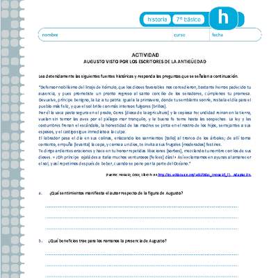 Augusto visto por los escritores de la antigüedad Augusto visto por los escritores de la antigüedad