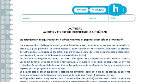 Augusto visto por los escritores de la antigüedad Augusto visto por los escritores de la antigüedad