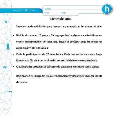 Actividades meses del año Actividades meses del año
