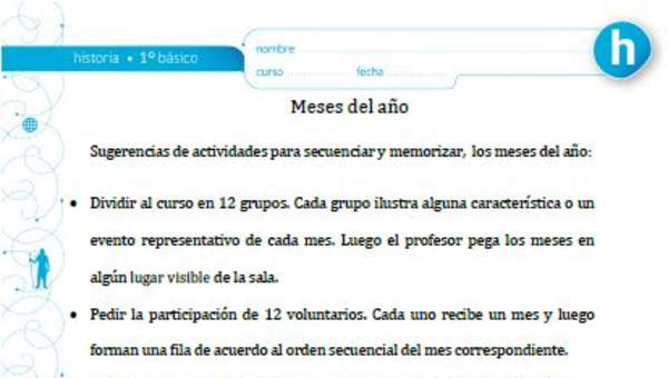 Actividades meses del año Actividades meses del año