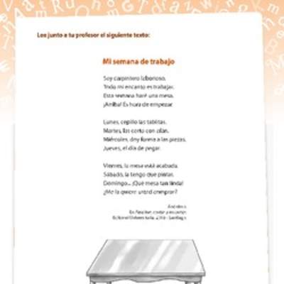 Poema mi semana de trabajo Poema mi semana de trabajo