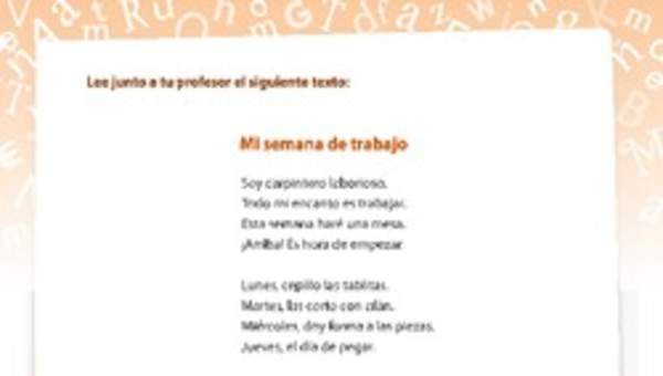 Poema mi semana de trabajo Poema mi semana de trabajo