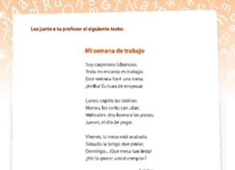Poema mi semana de trabajo Poema mi semana de trabajo