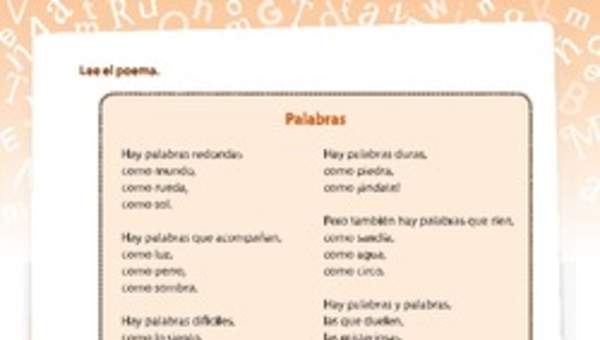 Poema las palabras Poema las palabras