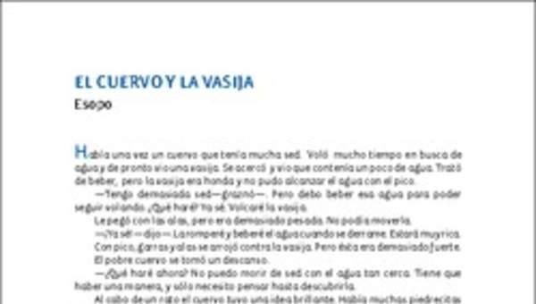El cuervo y la vasija El cuervo y la vasija