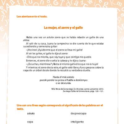 La mujer, el zorro y el gallo. La mujer, el zorro y el gallo.