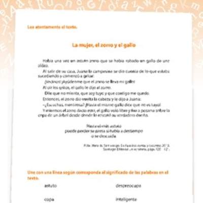 La mujer, el zorro y el gallo. La mujer, el zorro y el gallo.