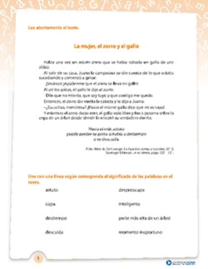 La mujer, el zorro y el gallo. La mujer, el zorro y el gallo.