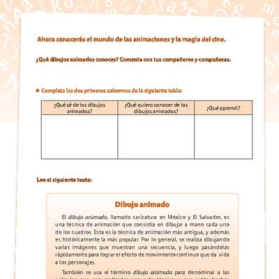 Comprensión dibujos animados Comprensión dibujos animados