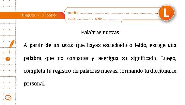 Palabras nuevas Palabras nuevas