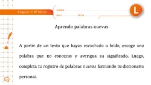 Aprendo palabras nuevas Aprendo palabras nuevas