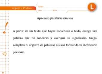 Aprendo palabras nuevas Aprendo palabras nuevas